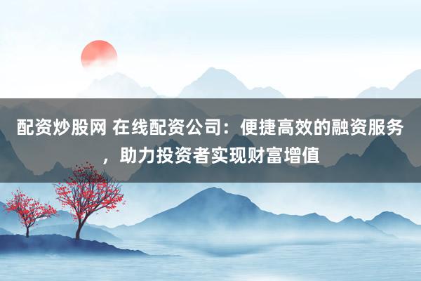 配资炒股网 在线配资公司：便捷高效的融资服务，助力投资者实现财富增值