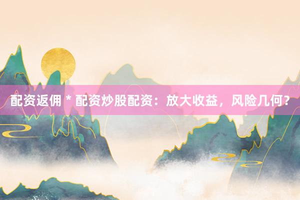 配资返佣 * 配资炒股配资：放大收益，风险几何？