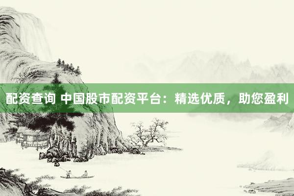 配资查询 中国股市配资平台：精选优质，助您盈利