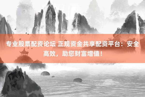 专业股票配资论坛 正规资金共享配资平台：安全高效，助您财富增值！