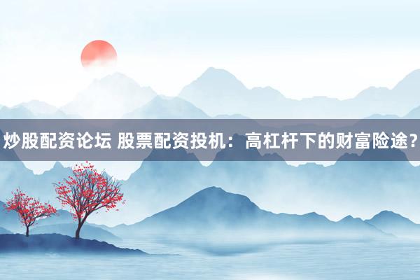 炒股配资论坛 股票配资投机:高杠杆下的财富险途?