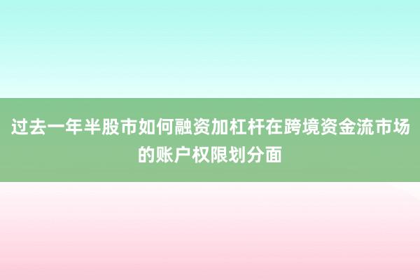 过去一年半股市如何融资加杠杆在跨境资金流市场的账户权限划分面