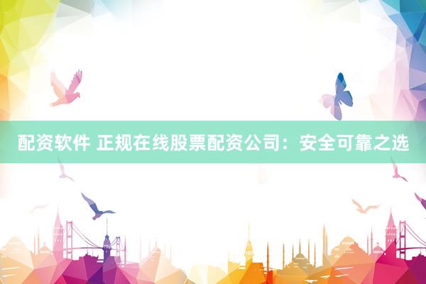 配资软件 正规在线股票配资公司：安全可靠之选