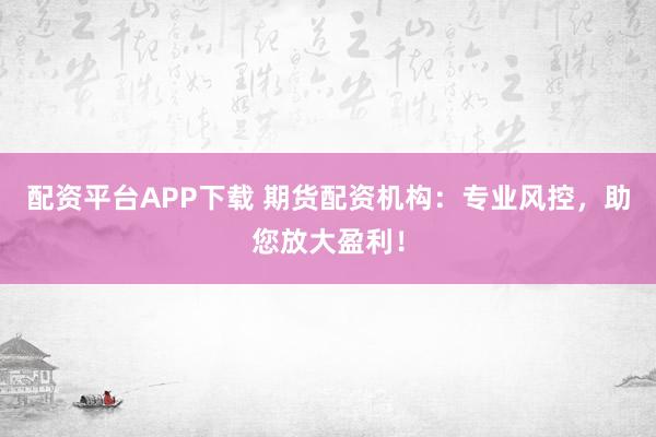 配资平台APP下载 期货配资机构：专业风控，助您放大盈利！