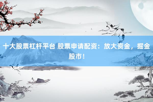 十大股票杠杆平台 股票申请配资：放大资金，掘金股市！